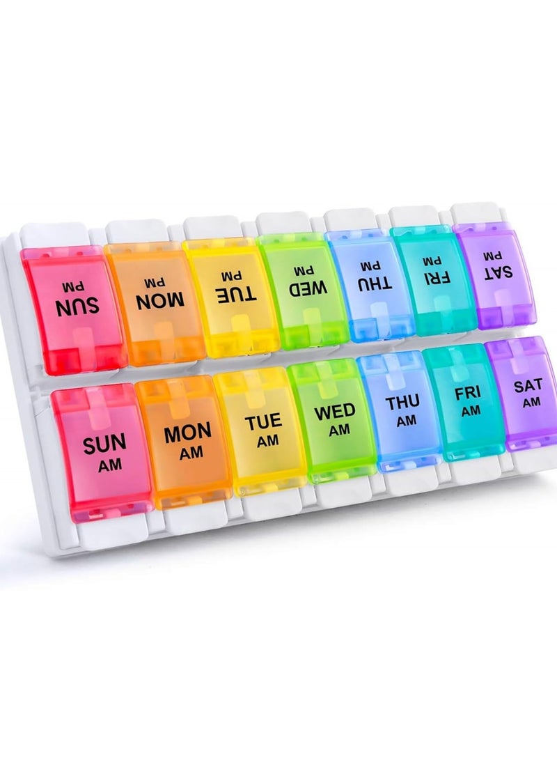 ARINA Weekly detachable pill case morning and evening large storage and safe in regulating medicines  - Image 4