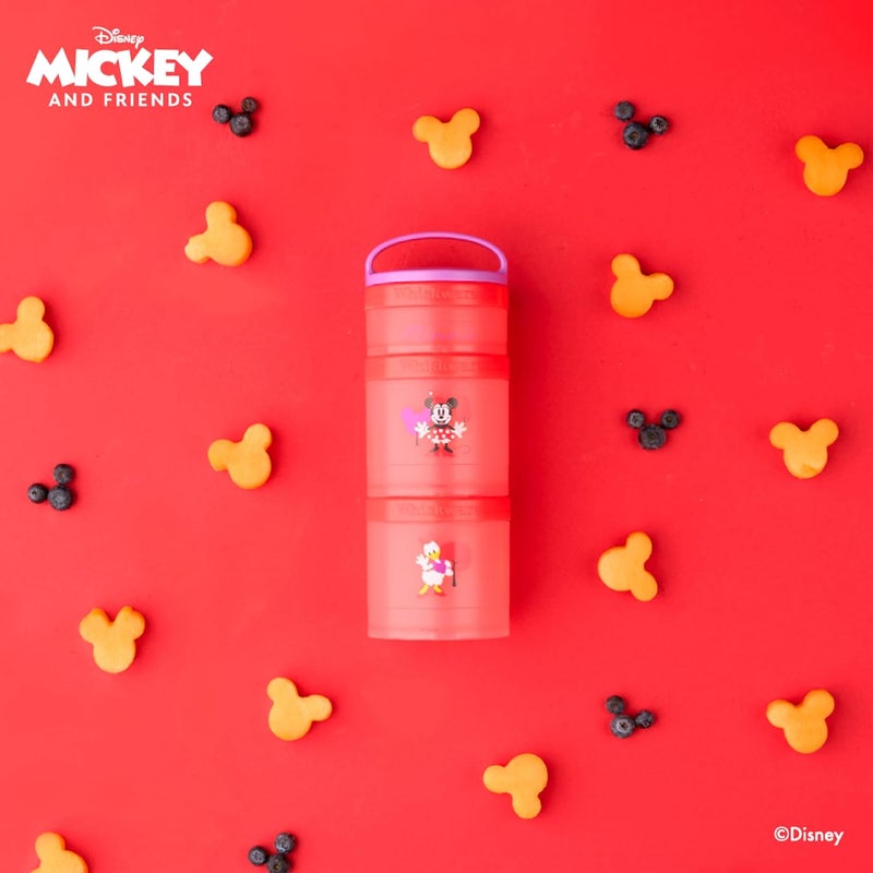 Whiskware Disney Stackable Snack Containers for Kids and Toddlers, 3 Stackable Snack Cups for School and Travel, Minnie and Daisy - Image 5