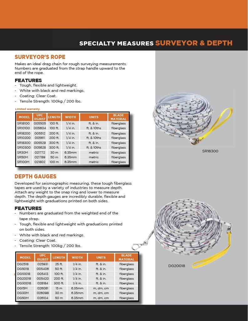 Keson SR100M Surveyors Rope (Graduations: Metric), 100-Meter - Image 2