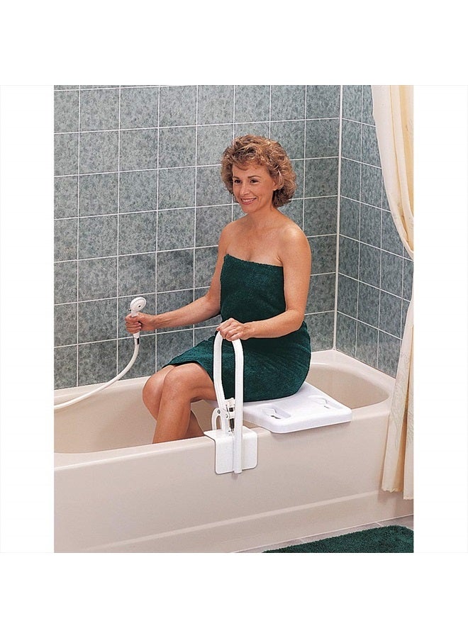 careX Portable Shower Bench - Shower Bath Seat - Fits Tub Having Width In The Range Of 19"-28". Comfortable Contoured Seating Area With 300 Pound Weight Capacity, Portable And Easy To Store - Image 5