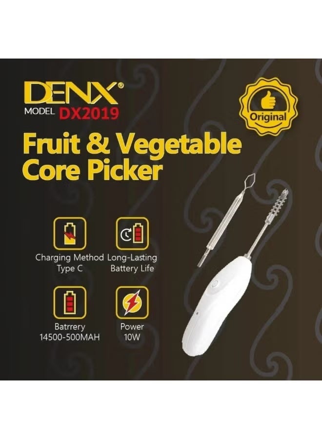 Denx M/DX2019 Rechargeable Electric Fruit & Vegetable Corer – Cordless Kitchen Tool for Apples, Pears & More, Quick, Safe & Easy to Use - Image 5