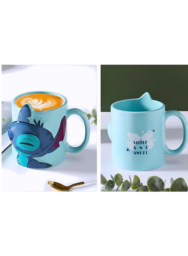 ديزني طقم أكواب للأزواج بغرز متطابقة للأزواج، مثالي للقهوة والشاي والشوكولاتة الساخنة، كوب سيراميك 350 مل - Image 3