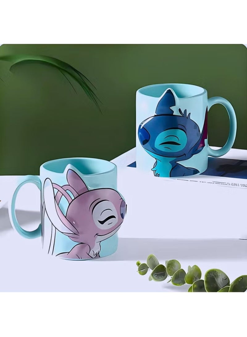 ديزني طقم أكواب للأزواج بغرز متطابقة للأزواج، مثالي للقهوة والشاي والشوكولاتة الساخنة، كوب سيراميك 350 مل - Image 5