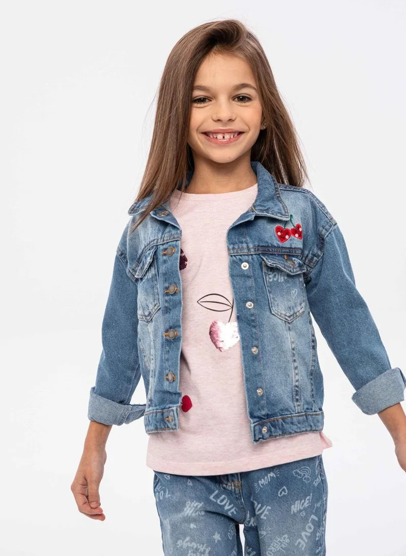 مينوتي Kids Girls Denim Jacket