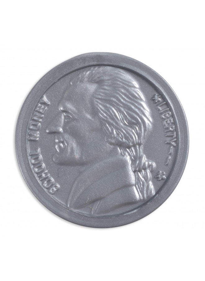 Learning Advantage LEARNING ADVANTAGE-7522 Play Nickels - Set of 100 Plastic Coins - Designed and Sized Like Real US Currency - Teach Money Math With This Pretend Play Resource  - Image 1