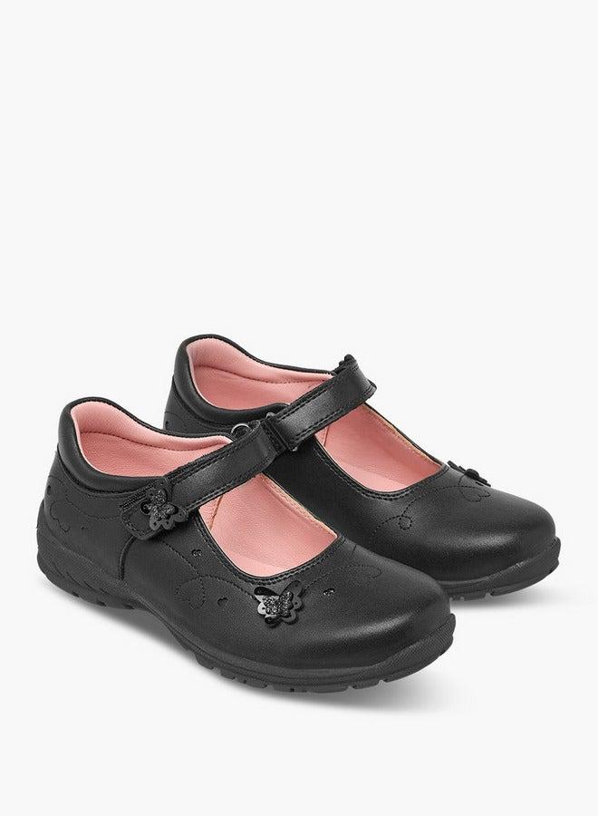 جونيورز حذاء ماري جين بناتي بتفاصيل فراشة وإغلاق لاصق - Image 3
