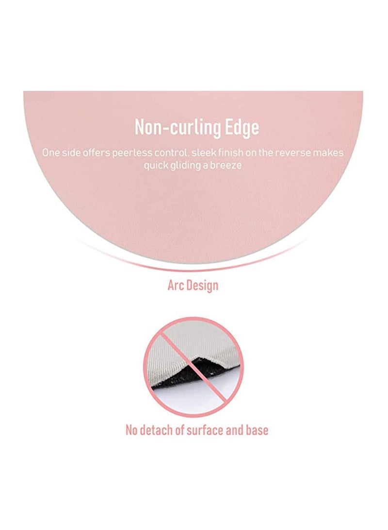 Stylish PU Leather Round Mouse Pad, Ultra Thin, Waterproof & Non-Slip Dual-Sided Mat (22cm, Nude Pink) for Home & Office - Image 3