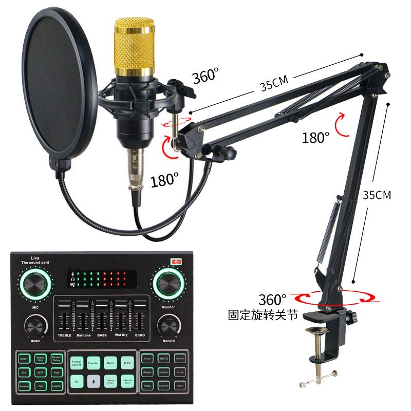 Selling V9 Sound Card English Version Bm80 Condenser Microphone Set Usb Sound Card Live Broadcast Karaoke Computer Mobile Phone - Image 4