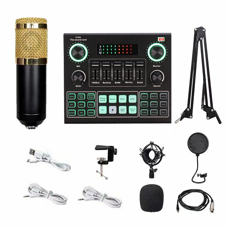Selling V9 Sound Card English Version Bm80 Condenser Microphone Set Usb Sound Card Live Broadcast Karaoke Computer Mobile Phone - Image 2