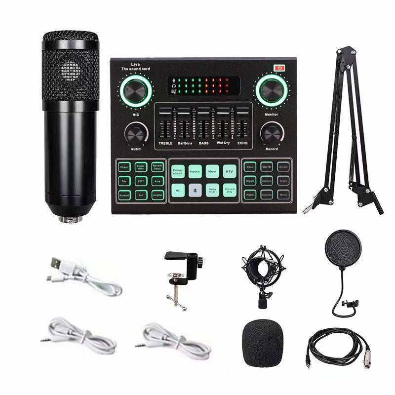 Selling V9 Sound Card English Version Bm80 Condenser Microphone Set Usb Sound Card Live Broadcast Karaoke Computer Mobile Phone - Image 3
