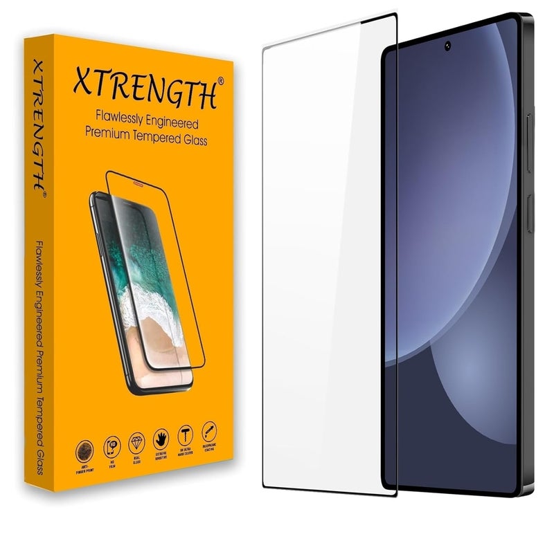 XTRENGTH Advanced HD+ Tempered Glass Screen Protector Designed for Samsung Galaxy S25 Ultra 5G - Edge to Edge Full Screen Coverage with Easy Installation Kit (Anti-Scratch) - Image 1