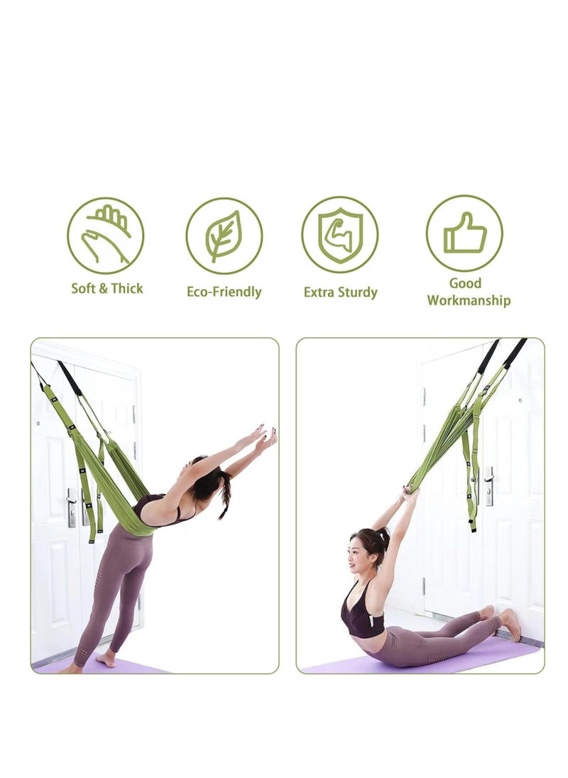 null - Adjustable Tension Belt Fitness Yoga Belt Waist Training Leg Stretching Gymnastics Elastic Tension Belt Door Tension Belt Aerial Yoga Swing Ballet Dancers Height Adjustment Stretching - Image 1