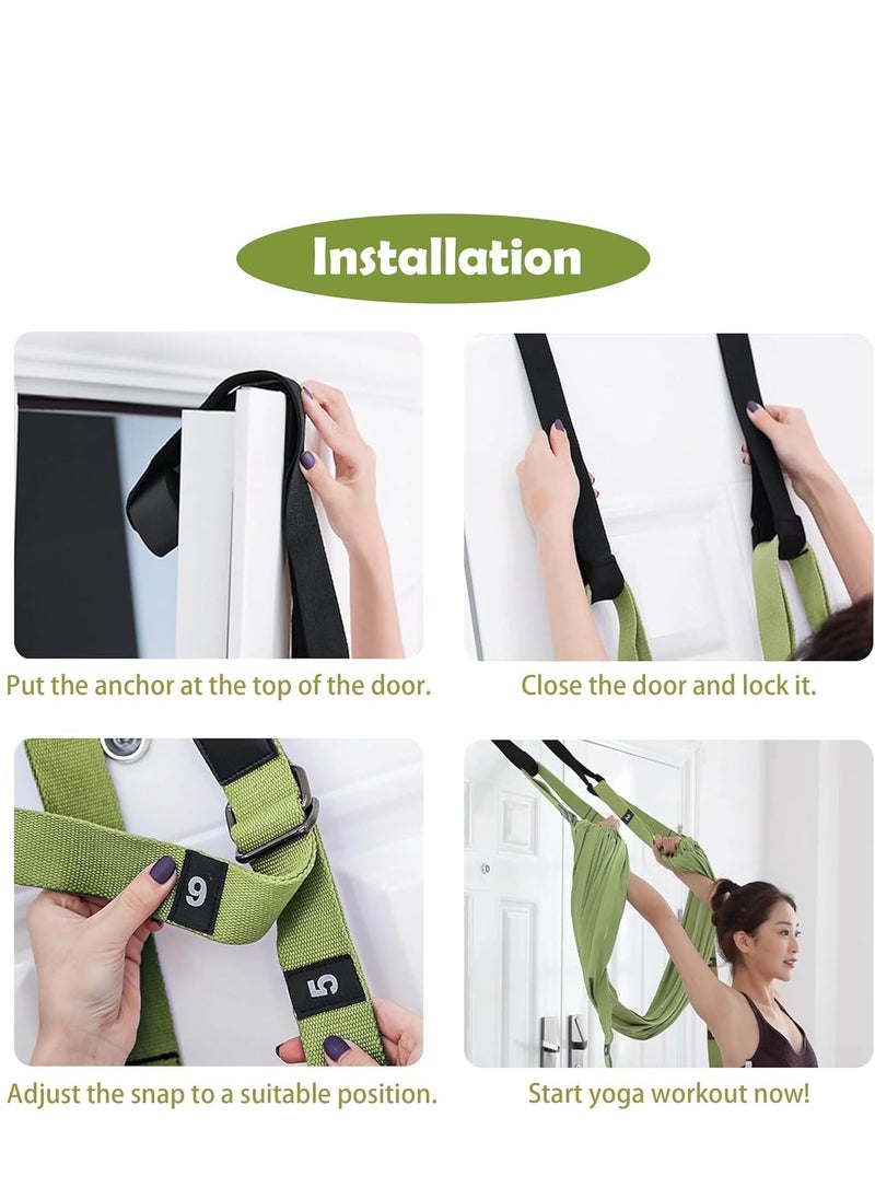 null - Adjustable Tension Belt Fitness Yoga Belt Waist Training Leg Stretching Gymnastics Elastic Tension Belt Door Tension Belt Aerial Yoga Swing Ballet Dancers Height Adjustment Stretching - Image 1