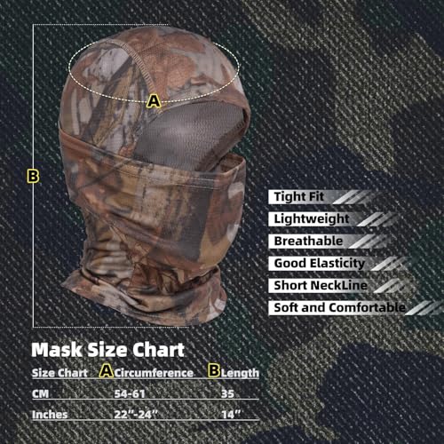 XY3545HS Camo Balaclava Face Mask for Man and Women-Hunting，Skiing，Motorcycle Windproof，UV Protection&Military Training - Image 3