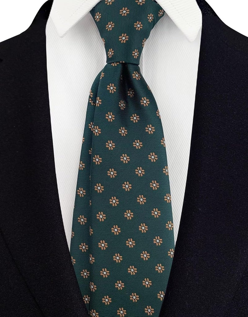 Secdtie Men's Classic Stripe Jacquard Woven Silk Tie Formal Party Suit Necktie - Image 2