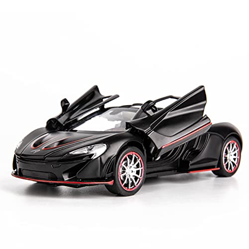BDTCTK Compatible for 1:32 P1 Model Car, Zinc Alloy Pull Back Toy Car for Kids Boy Girl Black - Image 1