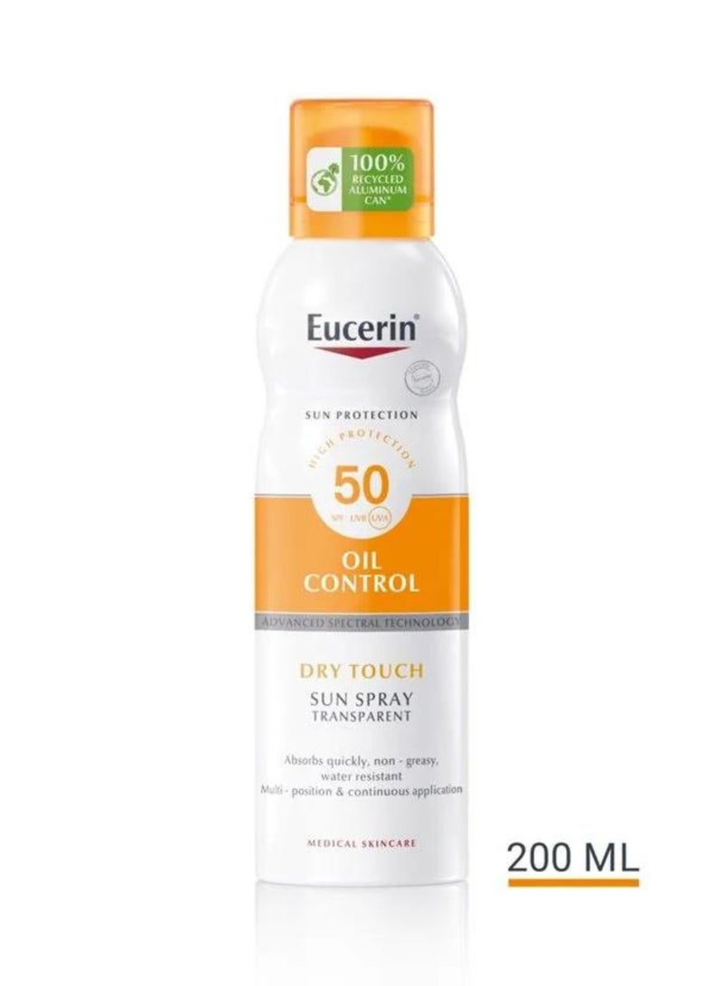 يوسيرين بخاخ واقي شمس معامل حماية 50 للبشرة الدهنية - 200 مل