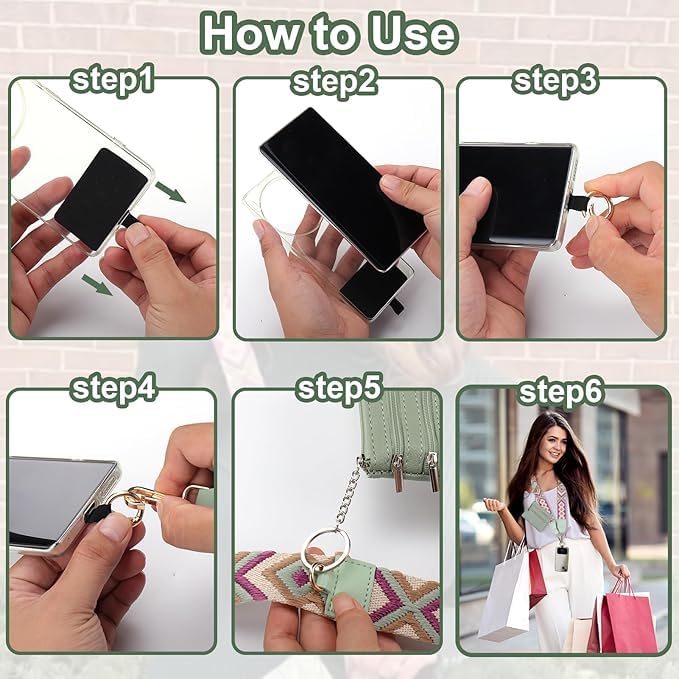KHOLAD Phone Wrist Strap with Zipped Pouch Clip & Go Strap for Mobile with Leather Wallet Crossbody Adjustable Buckle Chain Lanyard - Comfortable & Durable Accessory for Stylish Women - Image 4