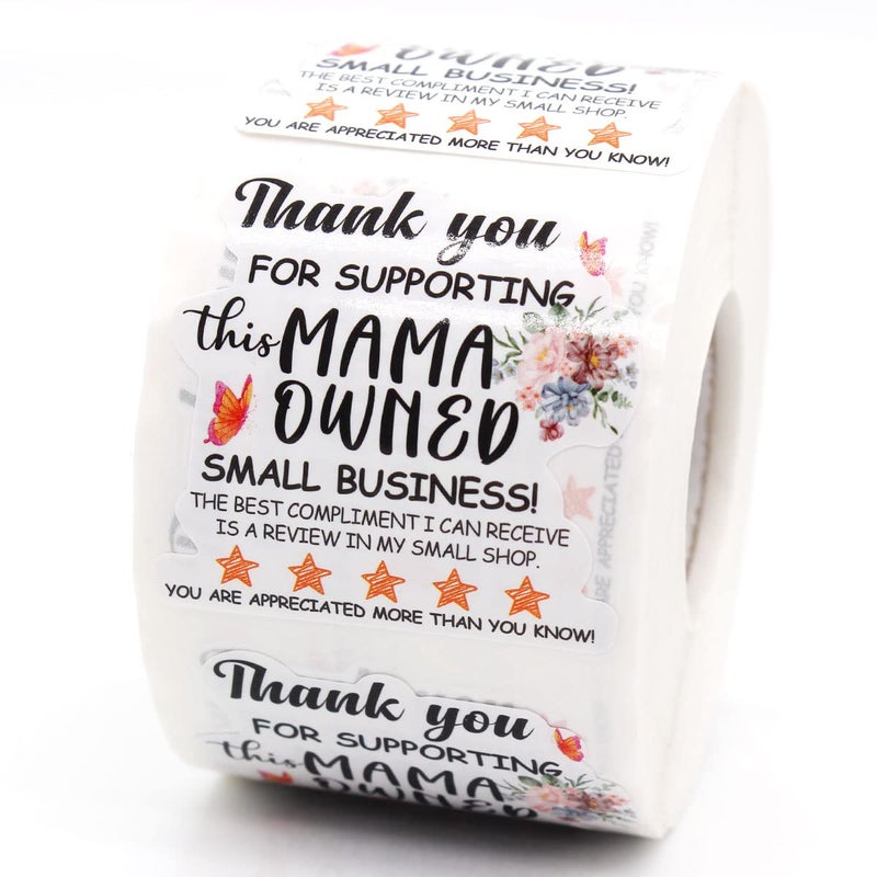 Thank You for SupportingThis Mama Owned StickersThank You Cute Small Shop Business StickersMama Theme Mail Envelopes Sticker