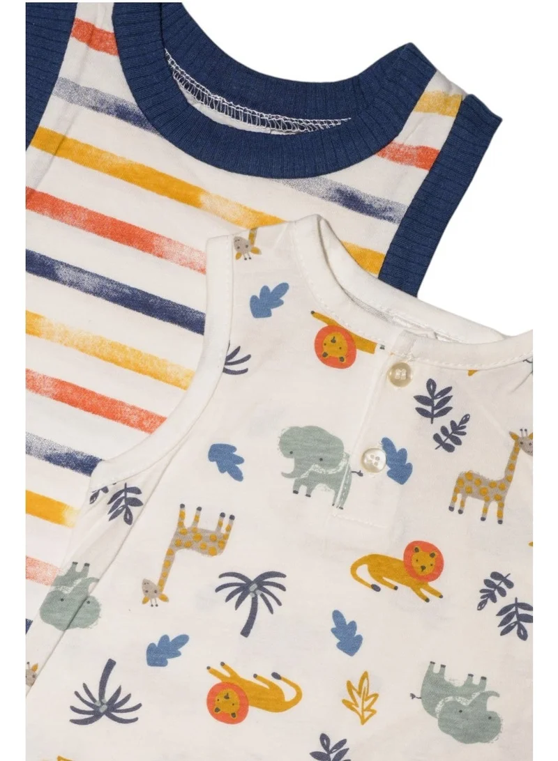 Bambimici Bambimici Liam 2- Piece Sleeveless Jungle Printed Baby BodySuit - Multicolor