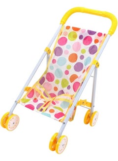 NC NC Lovely Dots Pattern Stroller Pushchair Folding Trolley Toy Baby Doll Gift - D