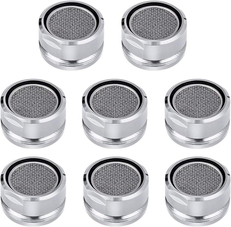 CANRAY Bathroom Sink Faucet Aerator Replacement Parts 8 PCS with Brass Shell, 2.2 GPM Flow Retrictor Insert Faucet Tap, 15/16-Inch or 24mm Male Threads, Sprays Is Very Well, Chrome - Image 1