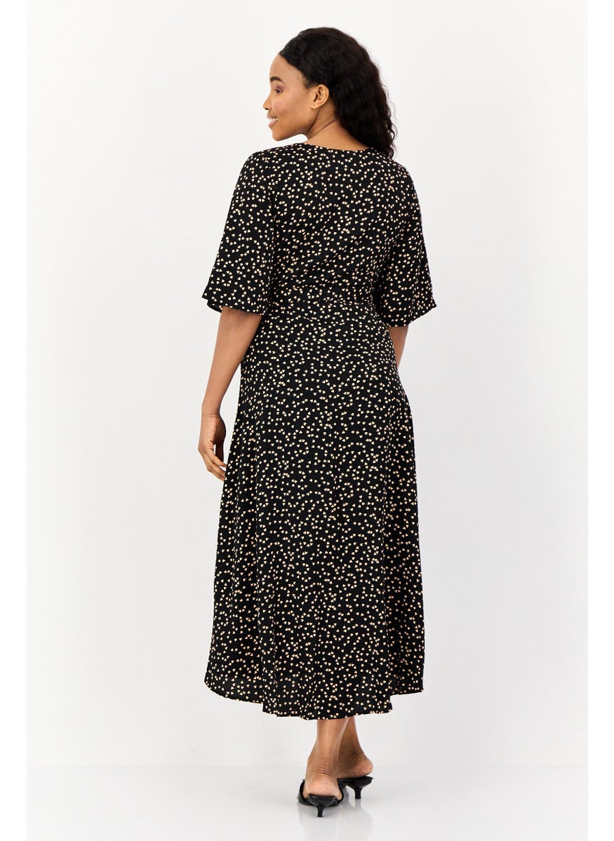 BRAVE SOUL Women Allover Print Casual Midi Dress, Multicolor  - Image 3