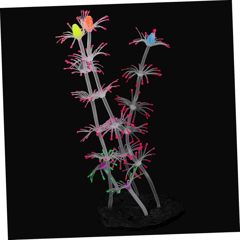 Glowing Red Coral Fish Tank Decoration Lifelike Aquarium Ornament - Image 1