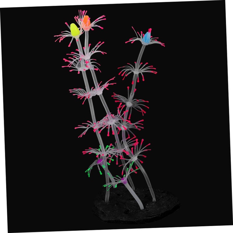 Glowing Red Coral Fish Tank Decoration Lifelike Aquarium Ornament - Image 2