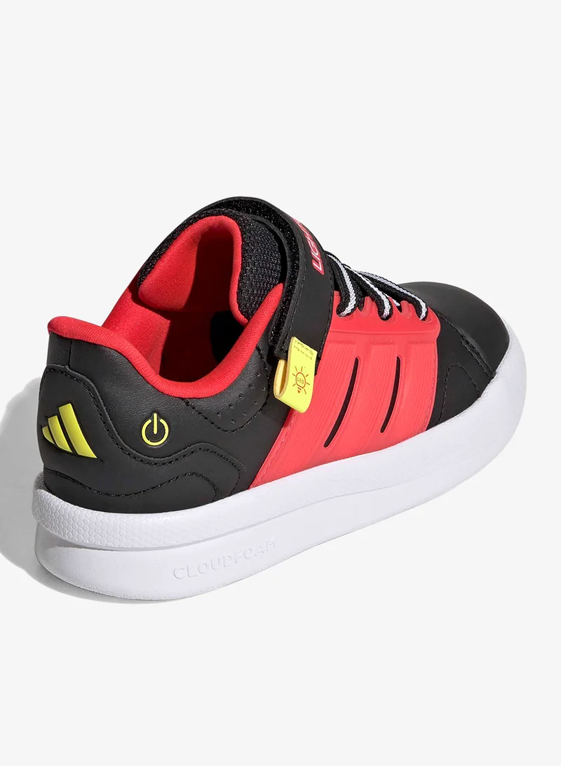 Adidas CBLACK/LUCRED/SOLLEM Kids Lightorama Court El  | Best Price UAE