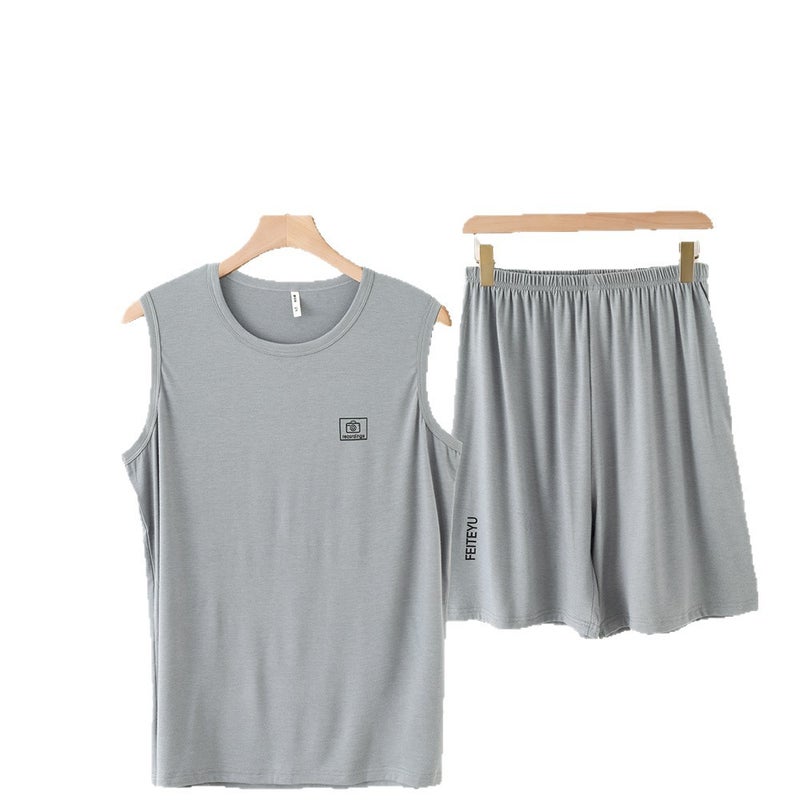 Men's Modal Summer Lounge Set - Vest and Shorts - Image 5