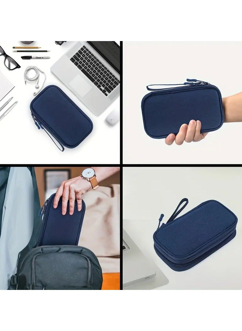 Rozino Travel Electronics Organizer Bag - Durable Oxford Cloth Cable Accessories Pouch with Zipper Closure, Minimalist Water-resistant Case for Power Bank, Charging Cables, Mouse, USB Digital Cords for Daily Commute - Image 3