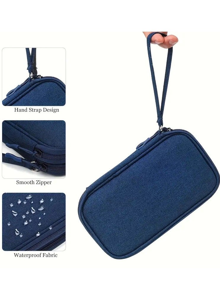 Rozino Travel Electronics Organizer Bag - Durable Oxford Cloth Cable Accessories Pouch with Zipper Closure, Minimalist Water-resistant Case for Power Bank, Charging Cables, Mouse, USB Digital Cords for Daily Commute - Image 4