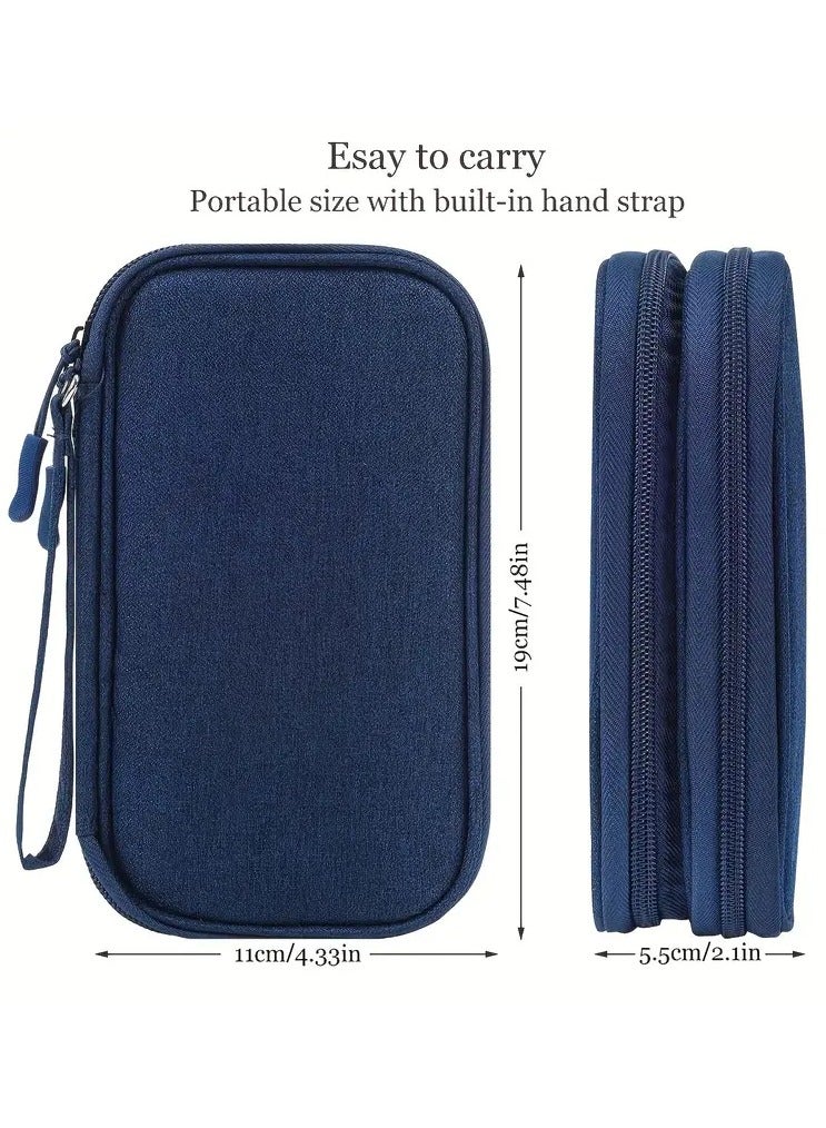 Rozino Travel Electronics Organizer Bag - Durable Oxford Cloth Cable Accessories Pouch with Zipper Closure, Minimalist Water-resistant Case for Power Bank, Charging Cables, Mouse, USB Digital Cords for Daily Commute - Image 5