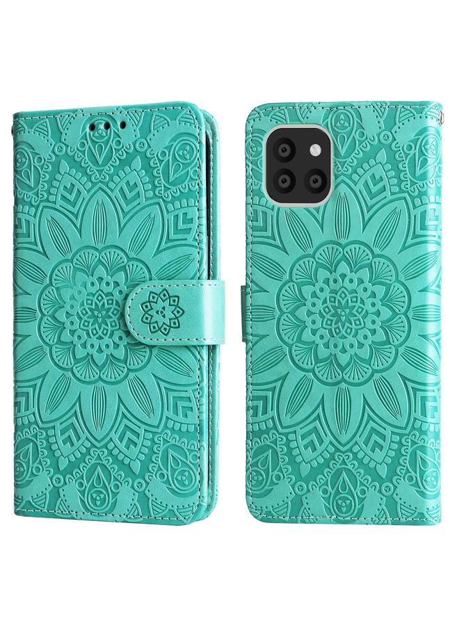 erorex Case For Samsung Galaxy A03 Global 164mm Embossed Sunflower Leather Phone Case - Image 2