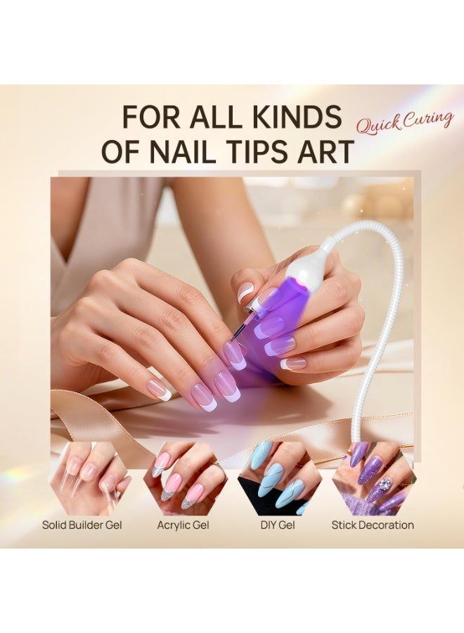 DOLOLO 3W LED Nail Lamp, 4 Dimming Level, Flexible Gooseneck, Quick-Dry, Portable Gel Polish Curing Light for DIY & Professional Manicures (White) - Image 3