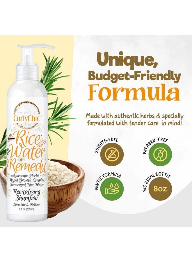 Curly Chic CurlyChic Rice Water Remedy Revitalizing Shampoo - Cleanse, Stimulate & Restore Curls - Nutrient-Rich Ayurvedic Herbs, Fermented Rice Water - Promotes Healthy Hair - Sulfate & Paraben-Free - 8 fl.oz - Image 3
