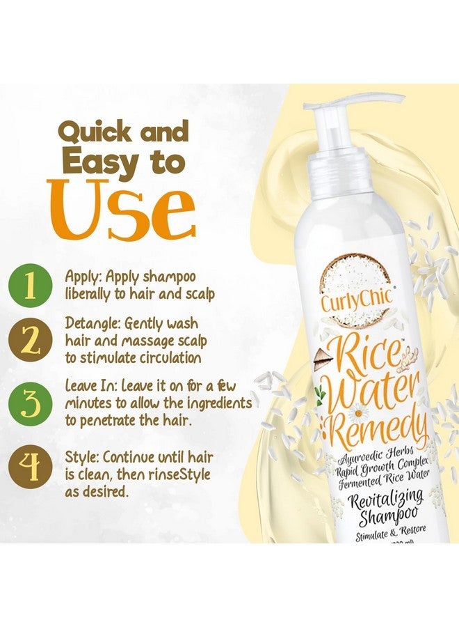 Curly Chic CurlyChic Rice Water Remedy Revitalizing Shampoo - Cleanse, Stimulate & Restore Curls - Nutrient-Rich Ayurvedic Herbs, Fermented Rice Water - Promotes Healthy Hair - Sulfate & Paraben-Free - 8 fl.oz - Image 4
