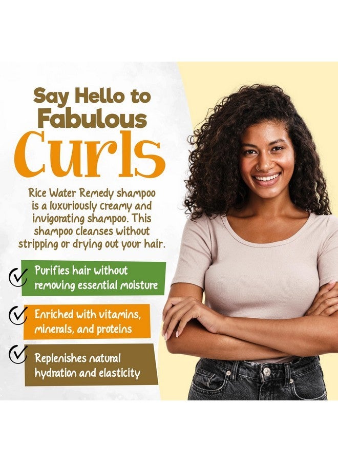 Curly Chic CurlyChic Rice Water Remedy Revitalizing Shampoo - Cleanse, Stimulate & Restore Curls - Nutrient-Rich Ayurvedic Herbs, Fermented Rice Water - Promotes Healthy Hair - Sulfate & Paraben-Free - 8 fl.oz - Image 2