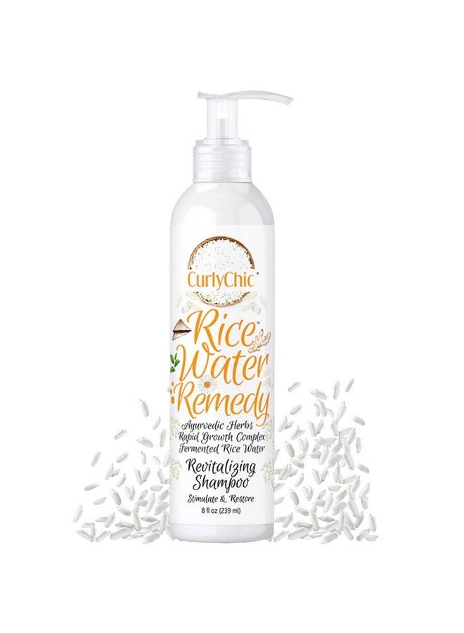 Curly Chic CurlyChic Rice Water Remedy Revitalizing Shampoo - Cleanse, Stimulate & Restore Curls - Nutrient-Rich Ayurvedic Herbs, Fermented Rice Water - Promotes Healthy Hair - Sulfate & Paraben-Free - 8 fl.oz - Image 1