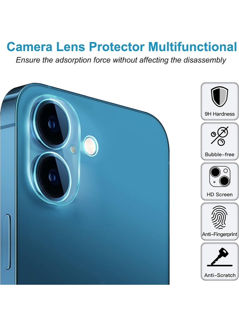 X-level iPhone 16 Screen Protector, [1 Pack] Camera Lens Protector Ring Cover, 9H Tempered Glass Screen Protector for iPhone 16 , Case Friendly, Easy Installation,Anti-Scratch Film - Image 2