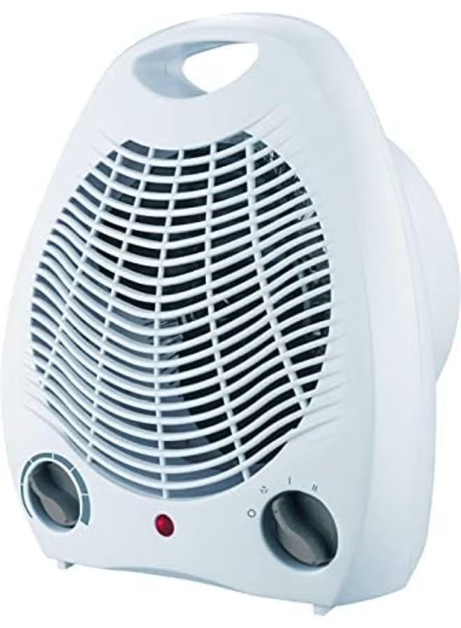 ELTRAZONE Electric Room Fan Heater 2000W High Power | Cool, Warm & Hot Air Modes | Dual Heat Control | Adjustable Thermostat | Overheat Safety Protection | Portable Carry Handle | White - Image 1