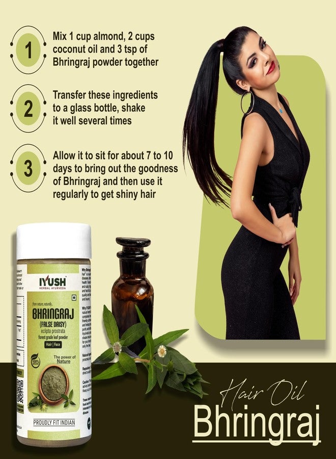 IYUSH Herbal Ayurveda Bhringraj Powder For Hair Growth | Eclipta prostrata Powder For Hair And Skin Care | - 100gm - Image 3