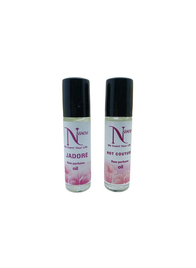 Nasaem Raw Perfume Oil Set (2 Pieces): Jadore & Hot Couture