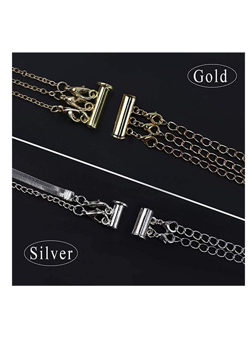 Excefore Clasp Lock 4 Pieces 2 Size Slide for Layered Necklace Bracelet Connector Magnetic Tube Multi Strands Jewelry Crafts  - Image 3