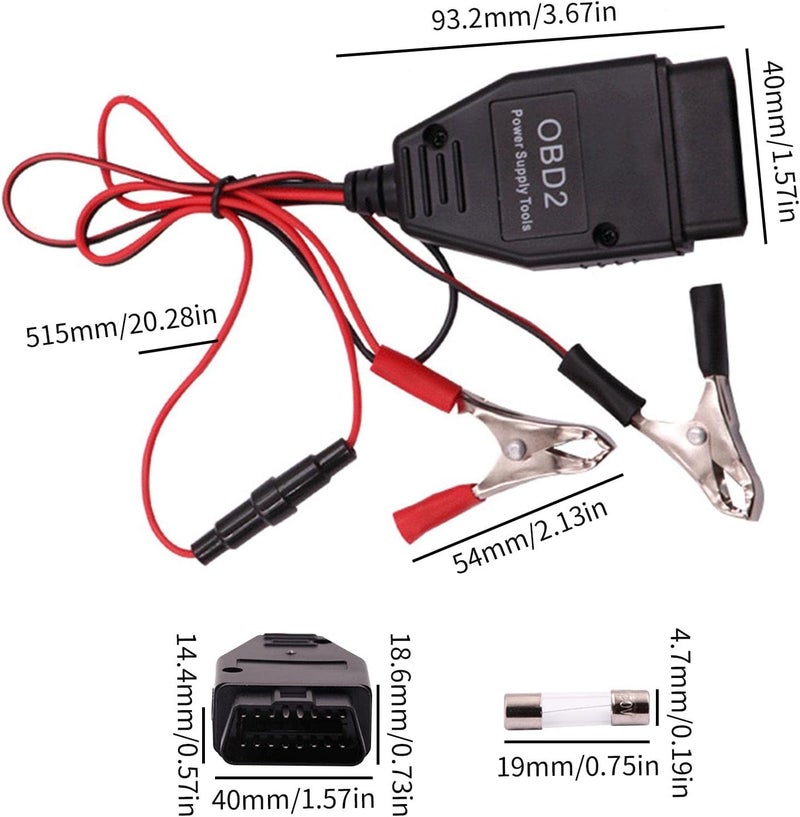 windforgecraft OBD Saver Connector | Vehicle OBD Connector,Car Computer Power Off with Clips, Automotive Battery Replacement Tool Strop-au - Image 5