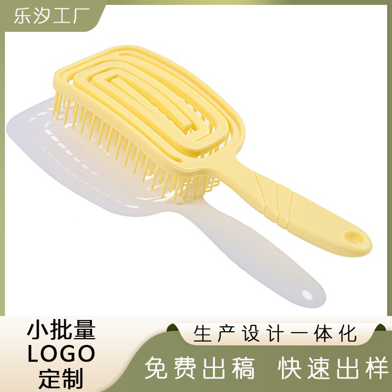 E-Commerce Comb New Candy Color Integrated Comb Hollow Hair Comb Personal Wash Comb - Image 2