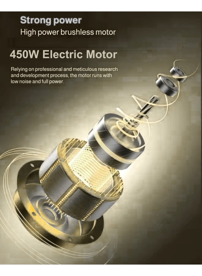 كاميل دراجة كهربائية ITQ-4 Pro للبالغين، بقدرة 450 واط، إطارات مقاس 14 بوصة، مدى يصل إلى 65 كم، مزودة بمرايا جانبية وسلة، باللون الأحمر. - Image 5