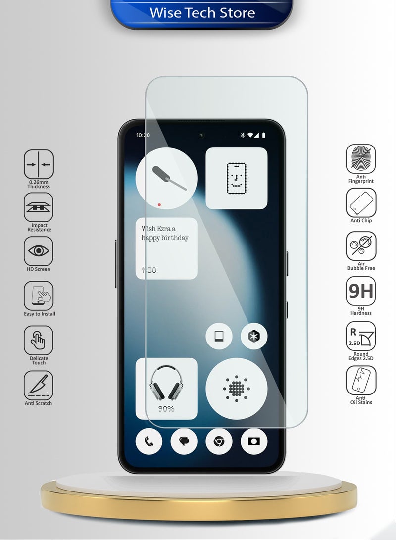 Wtech Nothing Phone (3a) Lite 5G 2025 WTech Premium Series Curved Edges 9H 2.5D Tempered Glass Screen Protector (MSG9CN) - Clear - Image 2