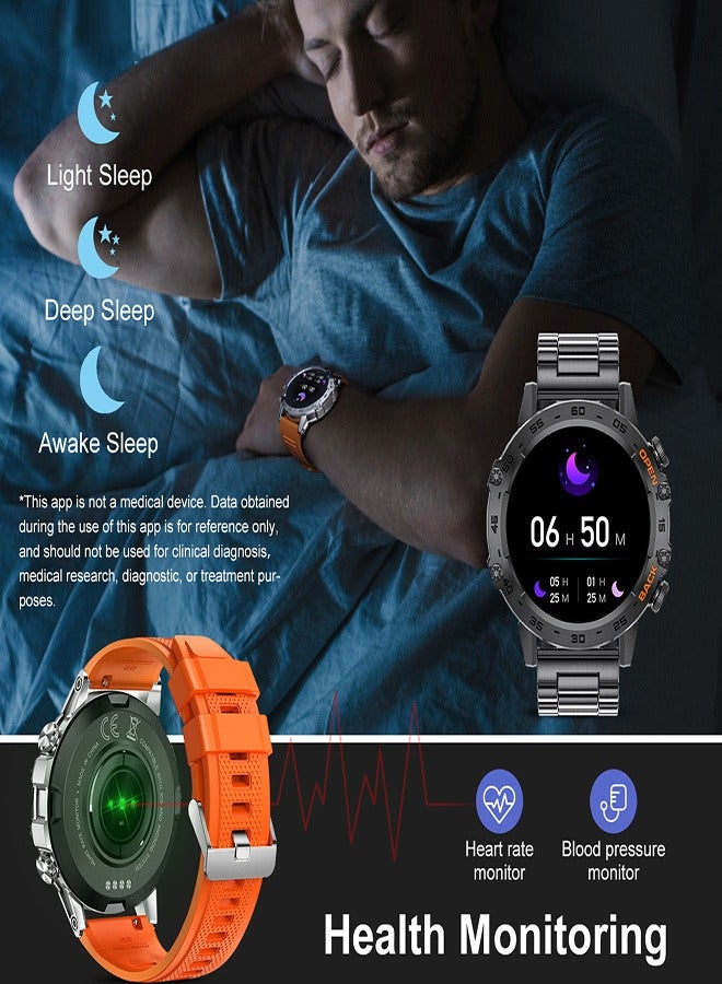 LIGE Smart Watch Men's Waterproof AMOLED Screen Bluetooth Calling Fitness Sports Smartwatch Health Monitoring 2 Black Straps - Image 4